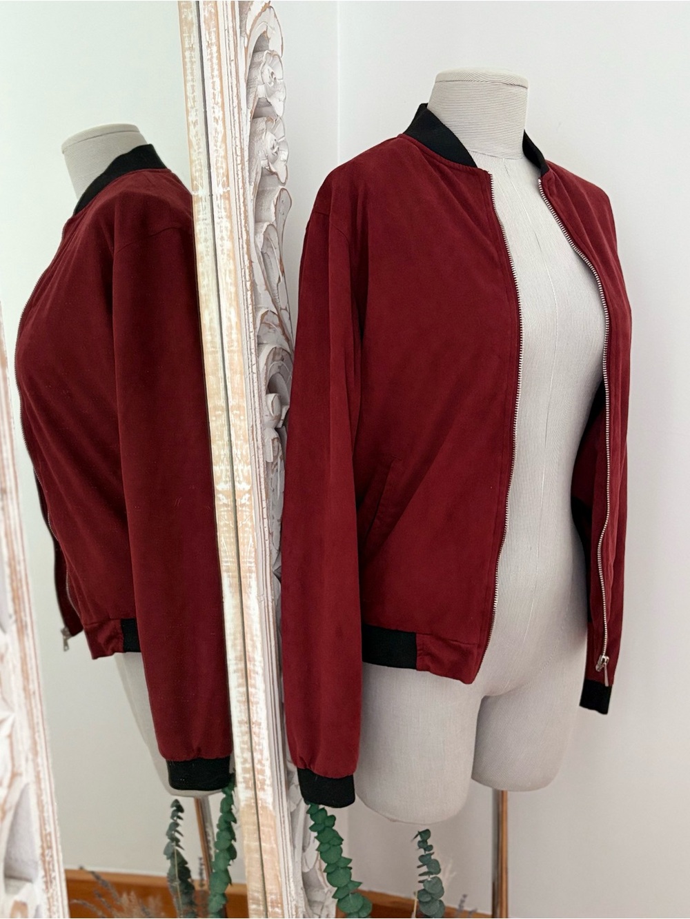 Burgundy Bomber Jacket